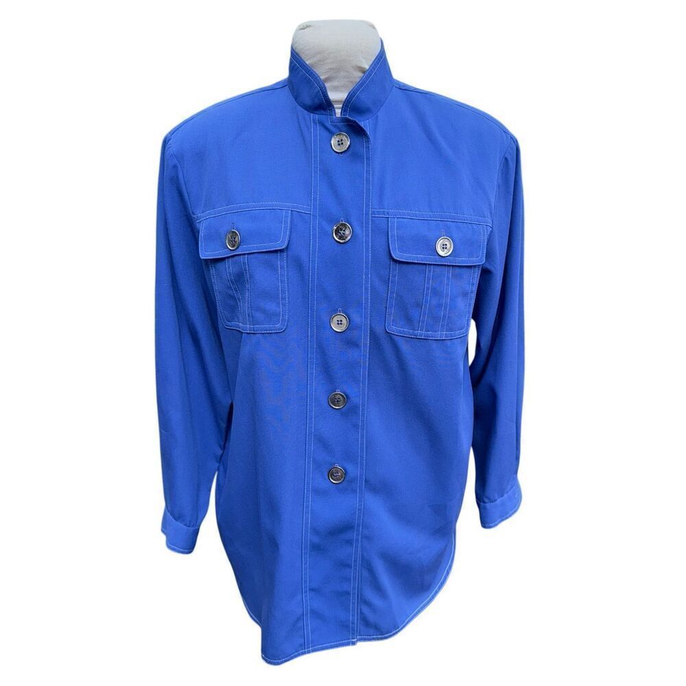 Vintage Sandra Ow-Wing for NRI Twill Top/Jacket Sz. 12 High Collar 1980’s